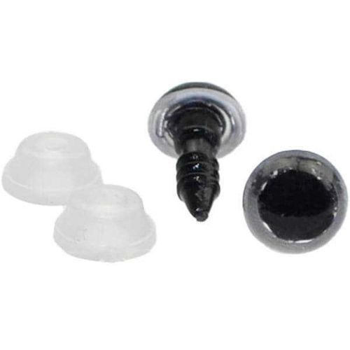 Sikkerhetsøyne transparent svart 8 mm